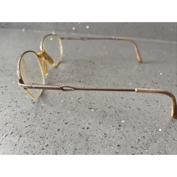 Safilo Eyeglasses Frames ONLY Elasta 51-17-130 4672 K9N gold half rim Italy Vtg - Picture 3 of 16